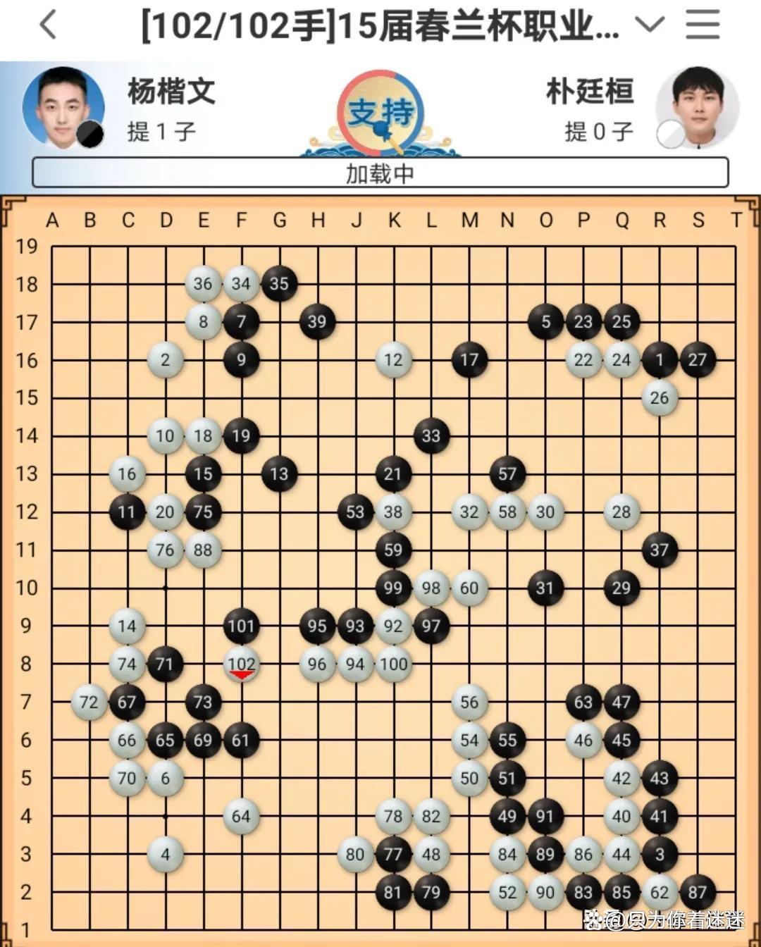 包含春兰杯决赛杨楷文2-1朴廷桓夺冠，首次加冕世界冠军头衔的词条